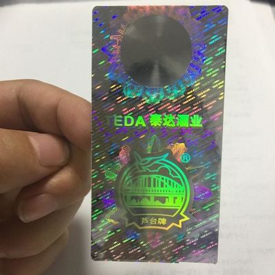 Polarizing Custom Holographic Security Stickers Label Rainbow Gradient ROHS