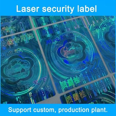 Custom Holographic Security Stickers Customized Shape Color Permanent Adhesive Roll/Sheet Pack Logo Printed