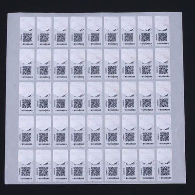Removable Tear Off Custom Adhesive Sticker QR Code Debossing CE