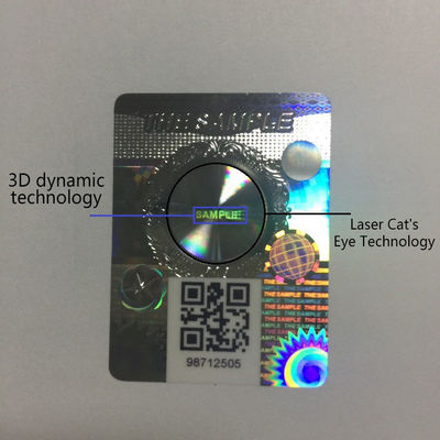 Security Custom Laser Anti Counterfeiting Label 3D Dynamic Trademark Code