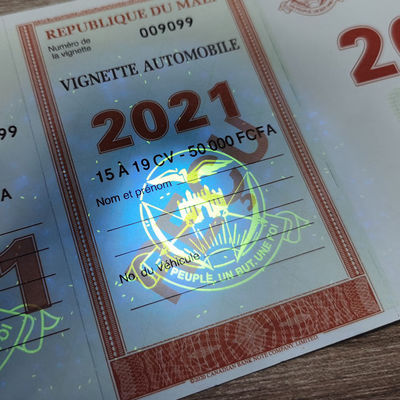 Fluorescent Die Cutting Laser Sticker Printing Adhesive Security Certificate