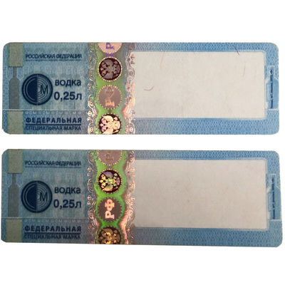 Customized Cigarette Tax Stamp Duty Anti counterfeit Holographic Design Security Paper Adhesive