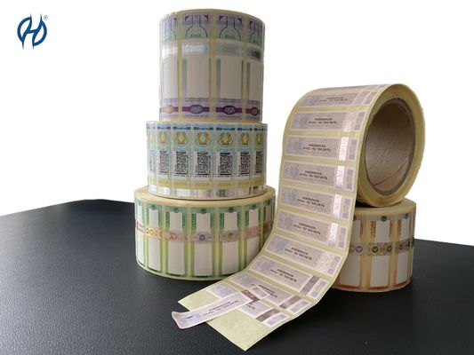 Printing color CMYK Pantone Color Customed Anti-counterfeit Tax Stamp Duty MOQ 100000