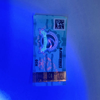 Micro Text Tax Stamp Duty Security Paper Adhesive For Tax Stamp
