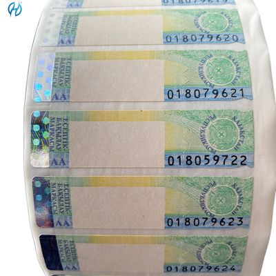 Holographic Tax Stamp Sticker with Color Shift/Color Change Security
