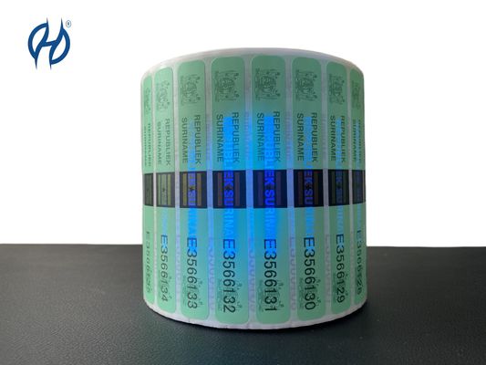 Customized Tax Stamp Duty Security Paper Adhesive For Wine / Tobacco