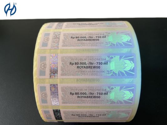 Customed Anti Counterfeiting Security Tax Stamps With Rainbow/Intaglio/Foil Printing