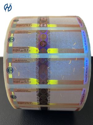 Security Paper Adhesive Tax Stamp Label CMYK / Pantone Color Printing Customized