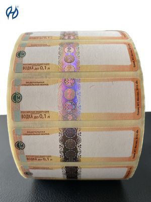 Customed Anti Counterfeiting Security Tax Stamps With Rainbow/Intaglio/Foil Printing