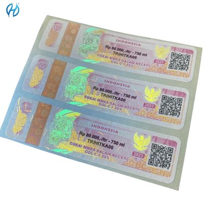 Security Paper Adhesive Cigarette Tax Stamp Custom CMYK Pantone Color Printing