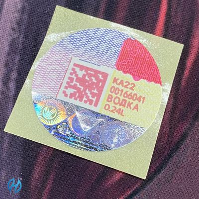 Holographic Security Tax Stamp Duty With Customed Color Printing