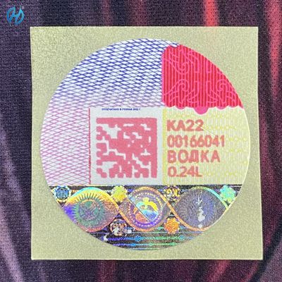 Holographic Security Tax Stamp Duty With Customed Color Printing