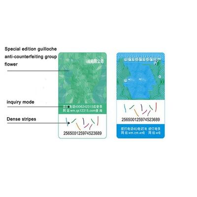 Gloss Double Layer Sticker Anti Counterfeiting Custom Label Printing ISO9001