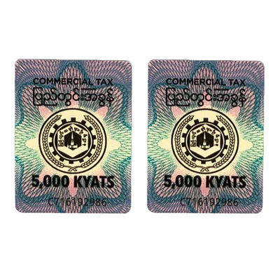 Anti Counterfeit Cigarette Tax Stamp Security Paper Label With Holographic Design