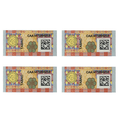Advanced Security Customized Tax Stamps Watermark Safety Thread Micro Text And Invisible UV