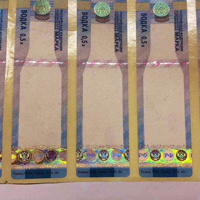 Industrial Security Adhesive Tax Stamp With Custom Design And Holographic Anti Counterfeit