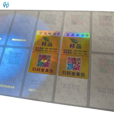 Customizable Waterproof Laser Anti Counterfeit Label with Holographic and Normal Adhesive
