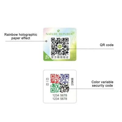 Laser Printing Type Anti counterfeit sticker featuring Humidity Resistance designed for authentication and protection