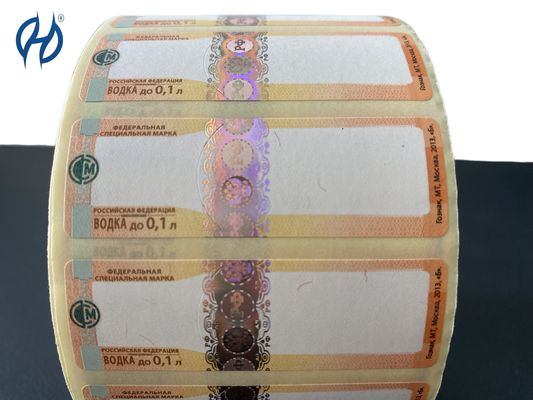 Carta di sicurezza Adesivo Timbro fiscale Etichetta CMYK / Pantone Color Printing personalizzato