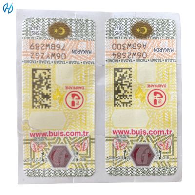 Permanent Adhesive Holographic Security Stickers Customized Anti Counterfeiting