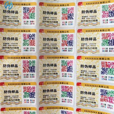 Mozambique Tax Stamp Duty Bronzing Fluorescent Sticker Printing Label